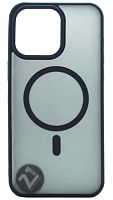 Силиконовый чехол для Apple iPhone 15 Pro Max Matte case с MagSafe синий
