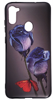 Силиконовый чехол для Samsung Galaxy M11/M115 с рисунком синие розы