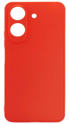 Силиконовый чехол для Xiaomi Redmi 13C с защитой камеры матовый красный