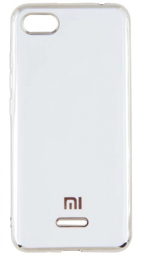 Силиконовый чехол для Xiaomi Redmi 6A глянцевый с окантовкой белый