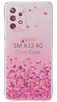 Силиконовый чехол для Samsung Galaxy A32/A325 сердечки розовый градиент