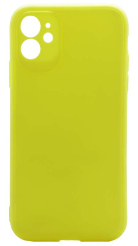 Силиконовый чехол для Apple iPhone 11 с защитой камеры матовый желтый