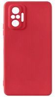 Силиконовый чехол для Xiaomi Redmi Note 10 Pro матовый с защитой камеры красный
