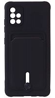 Силиконовый чехол для Samsung Galaxy A51/A515 с кардхолдером черный вид 2