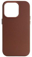 Силиконовый чехол MagSafe для Apple iPhone 14 Pro кожа коричневый