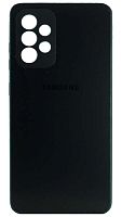 Силиконовый чехол для Samsung Galaxy A52/A525 матовое стекло с лого черный