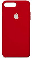 Задняя накладка Soft Touch для Apple iPhone 7 Plus/8 Plus красный с белым яблоком