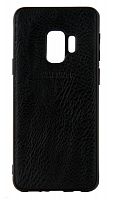 Силиконовый чехол для Samsung Galaxy S9/G960 кожа с лого черный