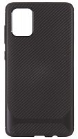 Силиконовый чехол для Samsung Galaxy A71/A715 карбон плотный чёрный