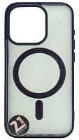 Силиконовый чехол для Apple iPhone 15 Pro MagSafe с окантовкой фиолетовый
