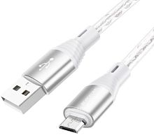 Кабель USB - микро USB Borofone BX96 Ice Crystal 1.0м 2.4A серый