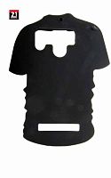 Чехол силиконовый, 5,0"-5,3" матовый черный в виде футболки