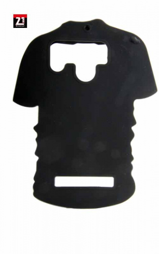 Чехол силиконовый, 5,0"-5,3" матовый черный в виде футболки