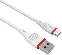 Кабель USB - Type-C Borofone BX17 1.0м 3.0A силикон белый