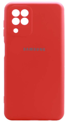 Силиконовый чехол для Samsung Galaxy A22/A225 Soft с лого красный