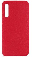Силиконовый чехол для Samsung Galaxy A30/A305 матовый с блестками красный