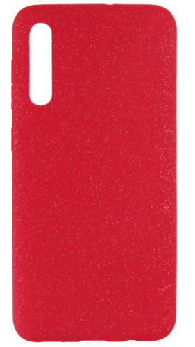 Силиконовый чехол для Samsung Galaxy A30/A305 матовый с блестками красный