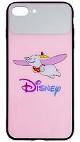 Силиконовый чехол для Apple Iphone 7 Plus/8 Plus стеклянный Disney розовый