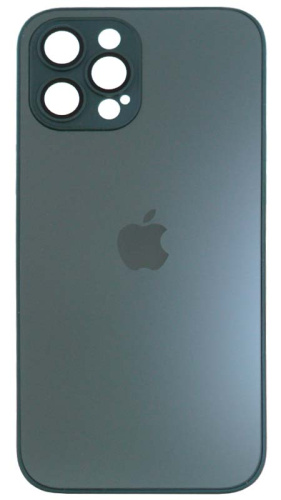 Силиконовый чехол для Apple iPhone 12 Pro Max матовое стекло с линзами зеленый