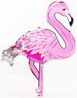 Декоративная наклейка на чехол пересыпучка силикон фламинго