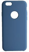 Задняя накладка Soft Touch для Apple Iphone 6/6S с вырезом голубой