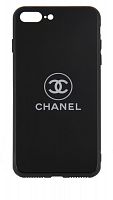 Силиконовый чехол для Apple iPhone 7 Plus/8 Plus стеклянный Chanel черный