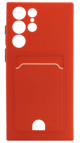 Силиконовый чехол для Samsung Galaxy S22 Ultra с кардхолдером красный