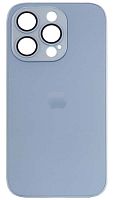 Силиконовый чехол для Apple iPhone 12 Pro Max матовое стекло с линзами голубой