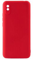 Силиконовый чехол Soft Touch для Xiaomi Redmi 9A с защитой камеры красный