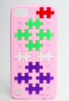 Силиконовый чехол для iPod Touch  5 мозаика розовый